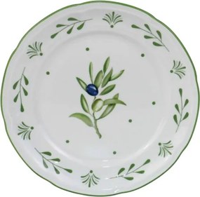 Farfurie stil Mediterraneean verde , din portelan , "Oliv"