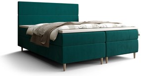 Pat matrimonial Boxspring 160 cm Flu Comfort (verde închis) (cu saltea și sp. depozitare). 1055933