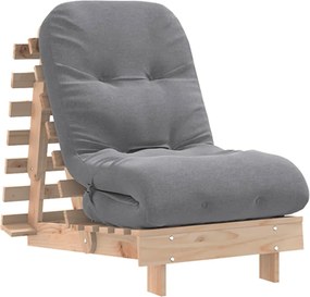 vidaXL Canapea futon cu saltea, 60x206x11 cm, lemn masiv de pin