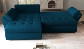 Colțar extensibil dumonde cu ladă de depozitare si sezut confortabil din spuma high-density, Loana Enjoy Petrol  270x185 cm