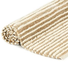 Covor din lana si canepa, 120x170 cm, natural alb 120x170 cm