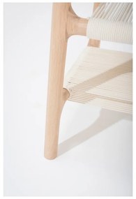 Măsuţă auxiliară cu structură din lemn masiv de stejar şi blat gri Gazzda Fawn