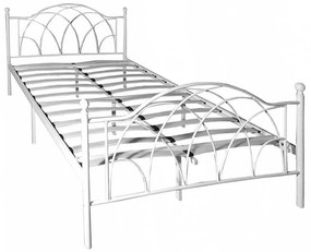 Cadru pat metalic Lotti cu grilaj cadou-160x200 cm-alb