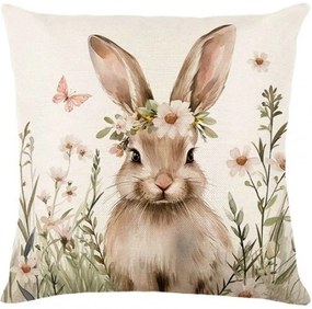 Față de pernă din in BUNNIETTE 45x45 cm, crem