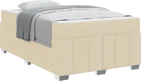 vidaXL Cadru de pat cu saltea Crem 120 x 200 cm țesătură