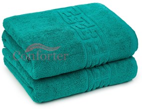 2 Prosoape Fata Bumbac 620g Hotel PRG611 Green Dark 50x90 cm