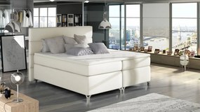 Pat tapitat boxspring, cu spatiu pentru depozitare, 160X200 cm, Amadeo 2, Eltap (Culoare: Bej deschis)