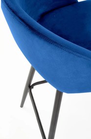 Scaun de bar H96 velvet albastru
