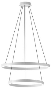 Lustra LED circulara cu 2 inele 60/40cm CRISEIDE, alb, negru sau auriu
