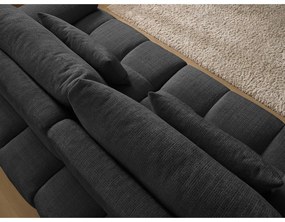 Canapea neagră cu tapițerie din chenille 264 cm Ivane – Bobochic Paris