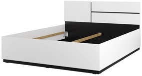 Pat matrimonial 160 cm Crossroad S31 (alb + negru). 1118238