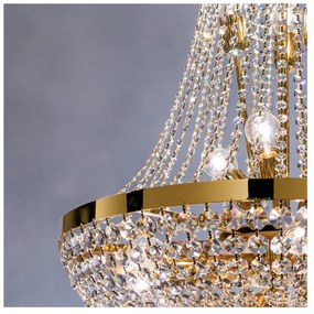 Lustra suspendata cristal Schöler design de lux Sheraton 70cm, 24K gold plated