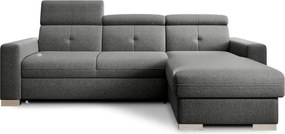 Colțar gri extensibil/cu spațiu de depozitare (cu colț pe partea dreaptă/cu șezlong) Fresia – ELTAP