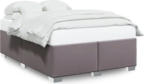 vidaXL Cadru de pat, gri, 140x200 cm, piele ecologică