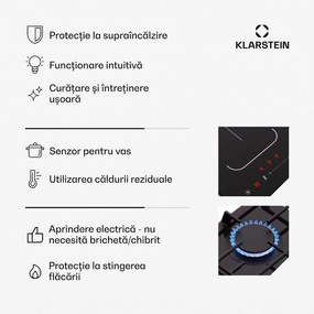 Klarstein MultiChef 5, plită cu inducție și gaz, 5 zone de gătit, 3 arzătoare cu gaz, 2 plite cu inducție, FlexZone