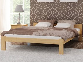 Pat din lemn Naba 180x200 nevopsit cu somieră