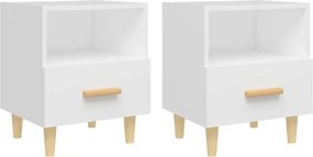 vidaXL Noptiere, 2 buc., alb, 40x35x47 cm