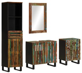 3217106 vidaXL Set mobilier de baie, 4 piese, lemn masiv de acacia