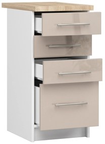 Dulap inferior de bucătărie Ozara S40 SZ4 (alb + cappuccino lucios). 1071102