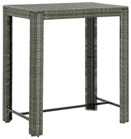 vidaXL Masă de bar de grădină, gri, 100 x 60,5 x 110,5 cm, poliratan
