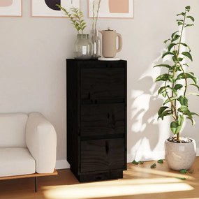Servanta, negru, 32x34x75 cm, lemn masiv de pin 1, Negru