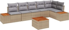 vidaXL Set de canapele pentru grădină 6 pcs Beige și gri deschis