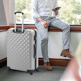 Set valiza de calatorie cu geanta cosmetica-gri