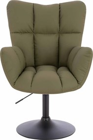 HR650N Scaun Khaki Piele Ecologica Premium Soft cu Bază Neagră