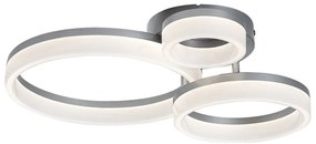 Plafoniera LED design geometric circular Amilia crom