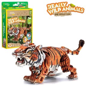 NATIONAL GEOGRAPHIC ANIMALE SALBATICE PUZZLE 3D TIGRU SIBERIAN 87 PIESE - CUBIC FUN (CUDS1071h)