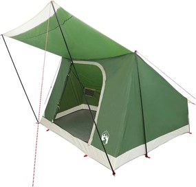 vidaXL Cort de Camping cu acoperiș Verde 223 x 163 x 130 cm tafta