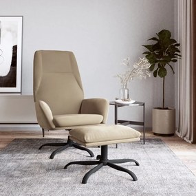 3097861 vidaXL Scaun de relaxare cu taburet, gri deschis, microfibră