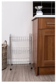 Etajeră pe roți argintie din metal 36x64 cm – Premier Housewares