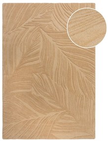 Covor din lână Flair Rugs Lino Leaf, 120 x 170 cm, maro deschis