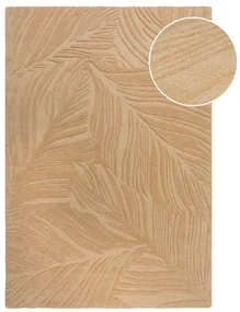 Covor din lână Flair Rugs Lino Leaf, 120 x 170 cm, maro deschis