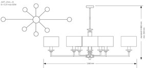 Candelabru modern realizat manual Artu 8L