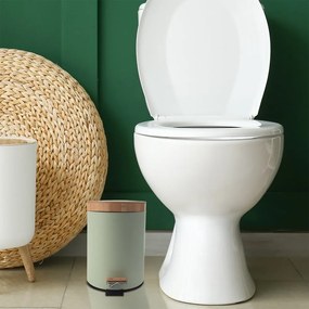 Coș de gunoi verde deschis cu pedală din metal 3 l Greenish – Orion