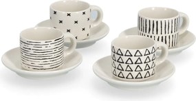 Set cesti espresso cu modele geometrice, 70 ml