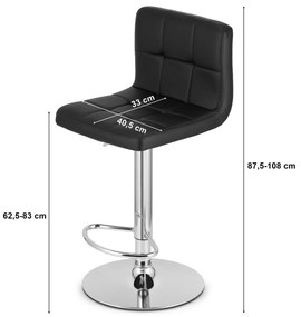Scaun de bar negru PROT din piele ecologica