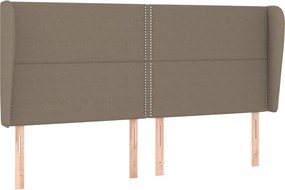 vidaXL Tăblie de pat cu aripioare gri taupe 183x23x118/128 cm textil
