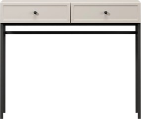 Consolă / măsuță toaletă Lorini 100 cm cu sertare - cașmir / mânere negre / cadru