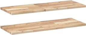 vidaXL Rafturi suspendate 2 buc. 80x30x2 cm lemn masiv acacia netratat