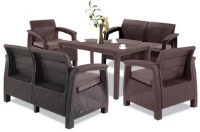 Set mobilier de grădină Corfu Duo cu masă Melody maro