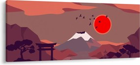 Tablou - Ilustrație a Muntelui Fuji (120x50 cm)