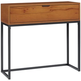 HOMCOM Consola mobilier, masa de consola cu sertar si picioare din otel, pentru sufragerie, intrare, culoar, 80 x 30 x 76 cm, maro | Aosom Romania