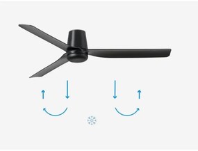 Ventilator de tavan FARO 33830 PUNT TUB M negru d. 130 cm + telecomandă