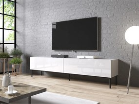 Masă TV/ Dulap 200 cu cadru metalic Kody (Alb + Alb lucios + negru). Promo -17%. 1070578