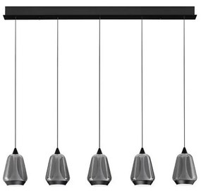 Lustra moderna cu 4 pendule LED, Metal, Sticla, Fumuriu, ALISH