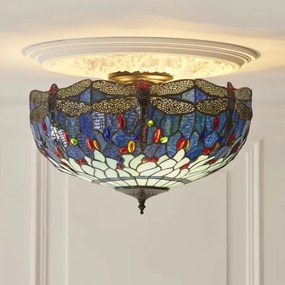 Endon 111899 - Plafonieră Tiffany DRAGONFLY 3xE27/10W/230V, diam. 50 cm