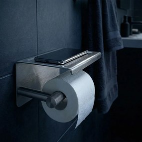 Suport pentru hârtie igienică cu poliță 6613 Modern Nickel Brush